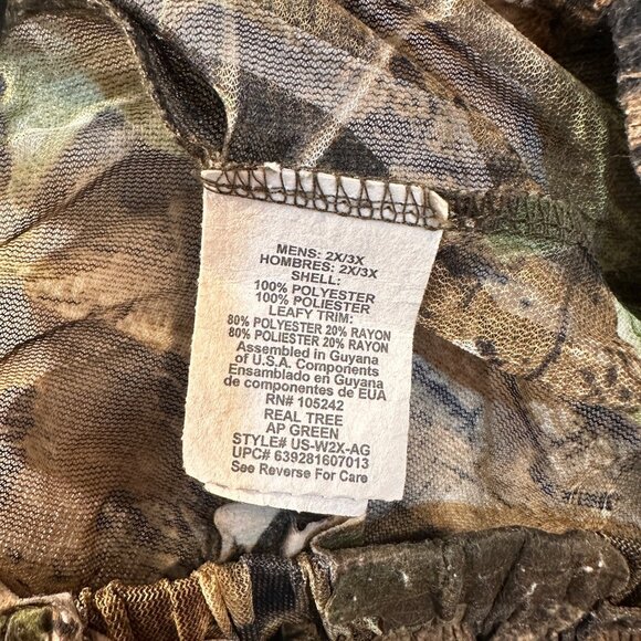 RealTree Ghillie 2x-3x Hunting Camouflage Leafy Suit Jacket Pants Set Polyester - Picture 4 of 11